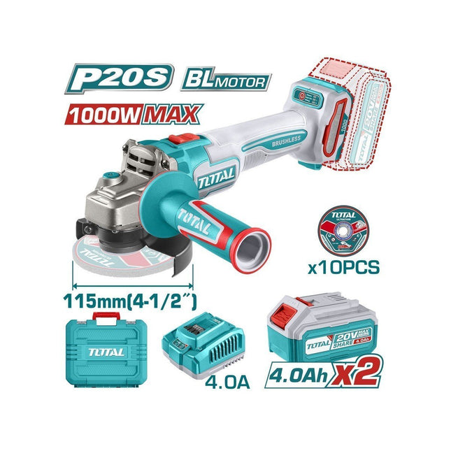 Total Τροχός 125mm Μπαταρίας Brushless 2x20V 4Ah 115mm – TAGLI271532E