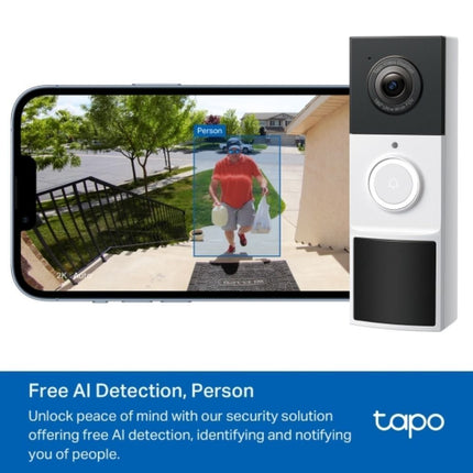 TAPO D210 Έξυπνο Κουδούνι Πόρτας με Κάμερα 2K & Μπαταρία Μακράς Διάρκειας για Ασφάλεια χωρίς Καλώδια