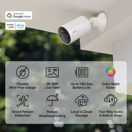 TAPO C410 TP-LINK  Ασύρματη Κάμερα Ασφαλείας 2K QHD με Διπλής Κατεύθυνσης Ήχο, Αδιάβροχη & Μακράς Διάρκειας Μπαταρία έως 180 ημέρες