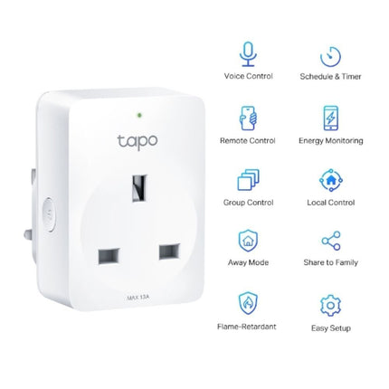 TAPO P110 Mini Smart Wi-Fi Πρίζα με Παρακολούθηση Ενέργειας, Remote Control, Voice Commands & Χρονοπρογραμματισμός