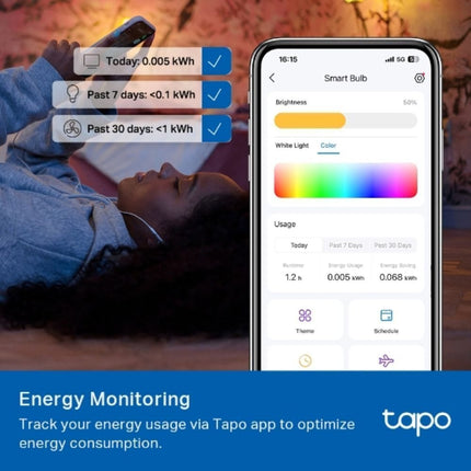 TAPO L535E  TP-Link Έξυπνη Λάμπα WiFi Multicolor LED, 1055 Lumens, Matter-Certified, Έλεγχος μέσω Φωνής & Εφαρμογής, Χωρίς Hub