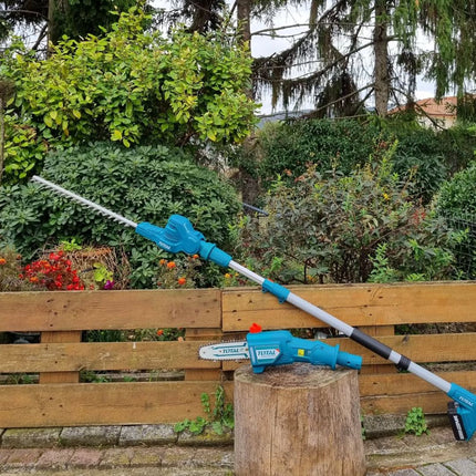 TOTAL Σετ Τηλεσκοπικό Κονταροπρίονο και Ψαλίδι Μπορντούρας 20V με 1 Μπαταρία 2AH και 1 Φορτιστή