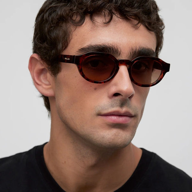 MELLER TUMA Unisex Γεωμετρικά Γυαλιά Ηλίου με Σκελετό Ταρταρούγα και Καφέ Polarized Φακούς UV400 TU-TIGBROWN Tigris Brown