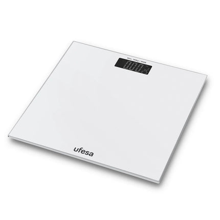 UFESA Basel Ψηφιακή Ζυγαριά Μπάνιου με LCD Οθόνη, Ακρίβεια 50gr & Μέγιστο Βάρος 180kg Λευκό