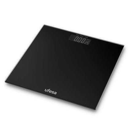 UFESA Zurich Ψηφιακή Ζυγαριά Μπάνιου με LCD Οθόνη, Ακρίβεια 50gr & Μέγιστο Βάρος 180kg Μαύρo
