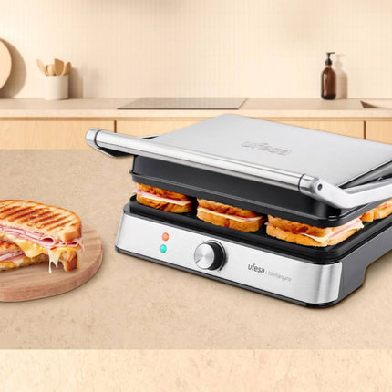 UFESA Kilimanjaro Grill & Σαντουιτσιέρα 2200W με Ρυθμιζόμενο Θερμοστάτη, Πλάκες Non-Stick & Άνοιγμα 180°