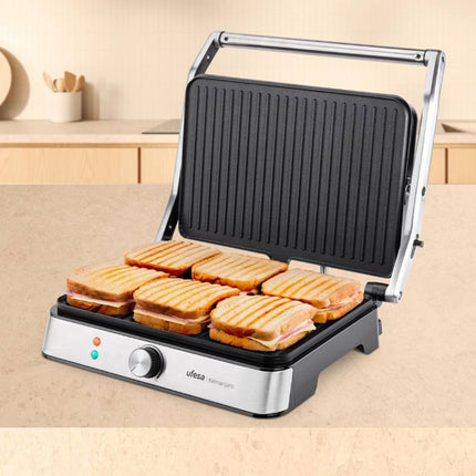 UFESA Kilimanjaro Grill & Σαντουιτσιέρα 2200W με Ρυθμιζόμενο Θερμοστάτη, Πλάκες Non-Stick & Άνοιγμα 180°