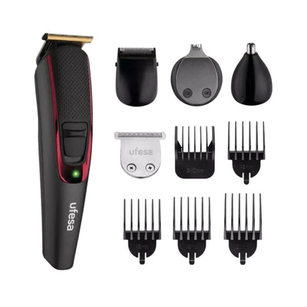 Ufesa Titanium Pro Σετ 9-σε-1 Ασύρματη Μηχανή Περιποίησης με Titanium Λεπίδες και Αυτονομία 120 Λεπτά GK6950 Μαύρο