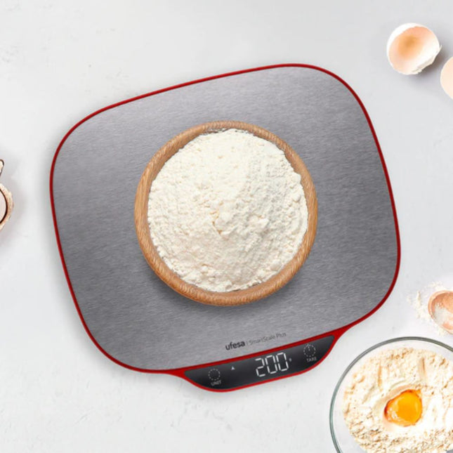 UFESA SmartScale Plus Ζυγαριά Κουζίνας με LCD Οθόνη, Ανοξείδωτη Επιφάνεια, έως 15kg & Ακρίβεια 1g