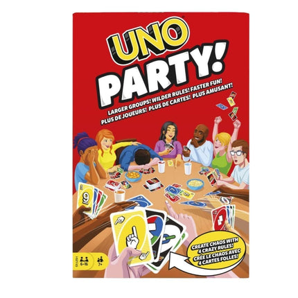 UNO Party Card Game! Το Απόλυτο Παιχνίδι Καρτών για Μεγάλες Παρέες με Τρελούς Κανόνες 7+ Ετών