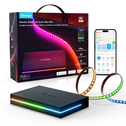GOVEE HDMI 2.1 Sync Box με Ταινία LED για TV 55–65″ – AI Sync Box 2 H8604