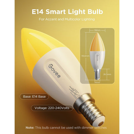 GOVEE Έξυπνη Λάμπα E14 RGBWW 450 lm, 2 τμχ., Matter – B600CCC1