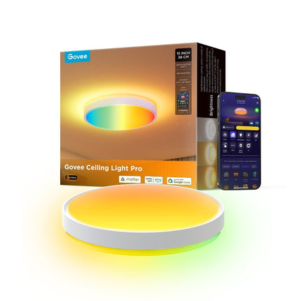 GOVEE Φωτιστικό Οροφής RGBICWW 38 cm, 4300 lm, Matter – Ceiling Light Pro H60A6C01