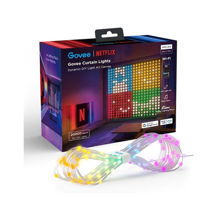 GOVEE Κουρτίνα LED RGBIC 1,5 × 1,5 m με 400 LED – Netflix Edition