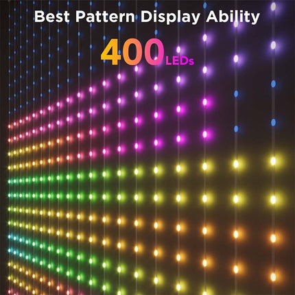 GOVEE Κουρτίνα LED RGBIC 1,5 × 1,5 m με 400 LED – Netflix Edition