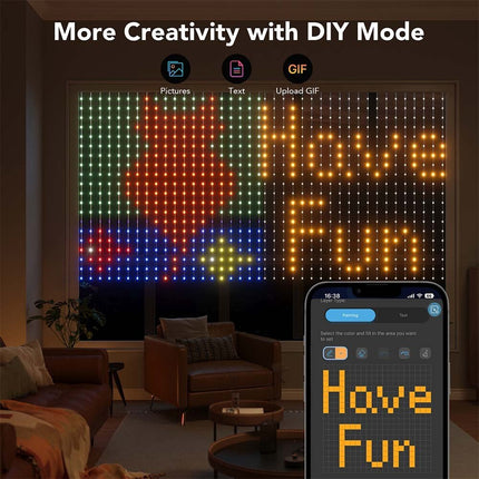 GOVEE Κουρτίνα LED RGBIC 1,5 × 1,5 m με 400 LED – Netflix Edition