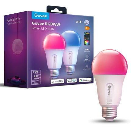 GOVEE Έξυπνη Λάμπα E27 RGBWW 9 W, 800 lm, 2 τμχ B6004C02