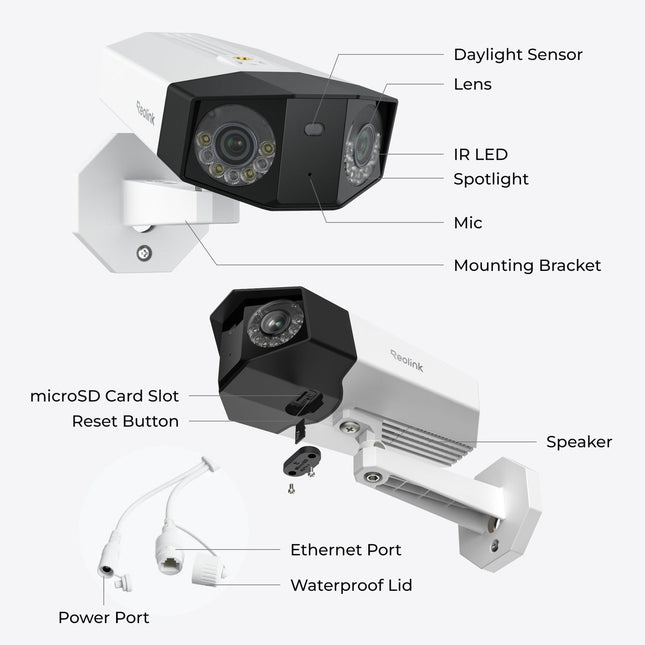 REOLINK Πανοραμική Κάμερα PoE 16 MP Διπλού Φακού 180° – Duo 3 PoE / P750
