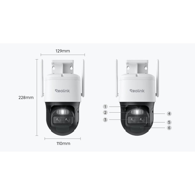 REOLINK Κάμερα Μπαταρίας Wi-Fi 4K Διπλού Φακού με Πάνελ 6 W – TrackMix B770