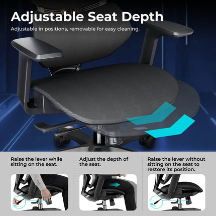 Lumivida Καρέκλα Gaming Mesh με Μπράτσα 4D και Συρόμενο Κάθισμα CH09-8
