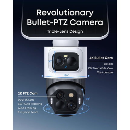 Anker Eufy – Σετ 2 Καμερών 4K + Dual 2K με Ηλιακή Φόρτιση και HomeBase 3 – eufyCam S4