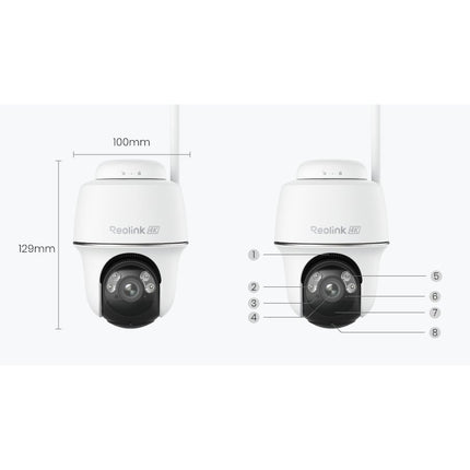 REOLINK Κάμερα Wi-Fi Μπαταρίας 4K με Πάνελ 6 W και microSD 64 GB – Argus PT Ultra B440