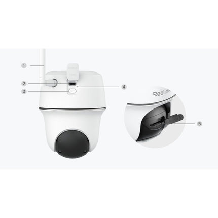 REOLINK Κάμερα Wi-Fi Μπαταρίας 4K με Πάνελ 6 W και microSD 64 GB – Argus PT Ultra B440