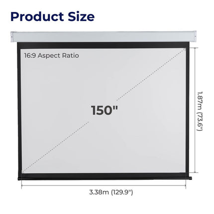 Lumivida Ηλεκτρική Οθόνη Προβολής 150″ 16:9 ESAA150