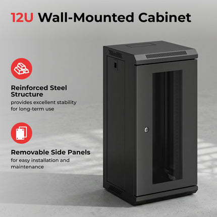 Lumivida CAB-010-12U Επιτοίχιο Rack 10″ 12U για Οργάνωση Εξοπλισμού