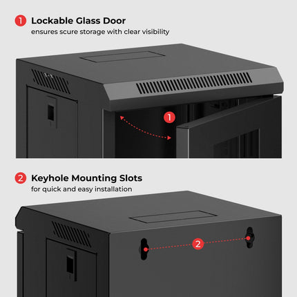 Lumivida CAB-010-12U Επιτοίχιο Rack 10″ 12U για Οργάνωση Εξοπλισμού