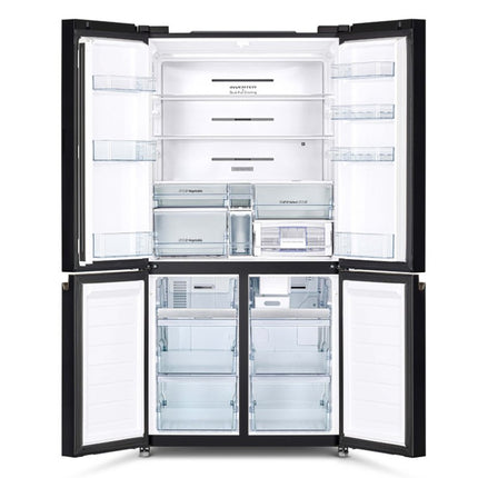 HITACHI Ψυγειοκαταψύκτης French Door 4 Πορτών, 569L, Full No Frost, Inverter, Dual Fan Cooling, Vacuum Compartment, Grey Glass, Ενεργειακή Κλάση E, WB640VRU0-1GMG