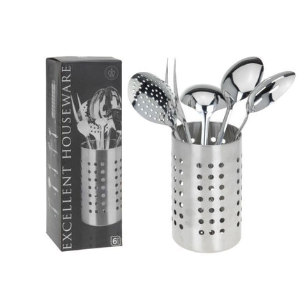 Excellent Houseware Σετ Εργαλεία Κουζίνας 6 τεμ. από Ανοξείδωτο ατσάλι με Βάση – Excellent Houseware