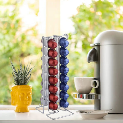 Capsules Holder 32pcs 10x13x30cm Metallic Silver