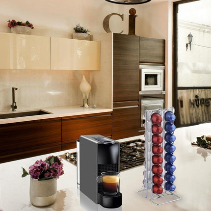 Capsules Holder 32pcs 10x13x30cm Metallic Silver