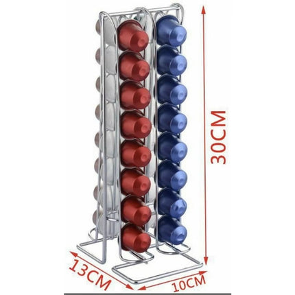 Capsules Holder 32pcs 10x13x30cm Metallic Silver