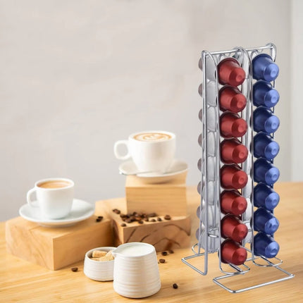 Capsules Holder 32pcs 10x13x30cm Metallic Silver