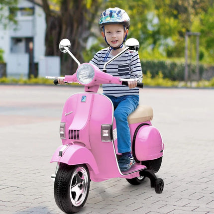 VESPA® Ηλεκτροκίνητη Παιδική Μηχανή 12V, 4.5Ah Ride-On με Αυθεντικό Ιταλικό Στυλ σε Ροζ Χρώμα, 3+ Ετών