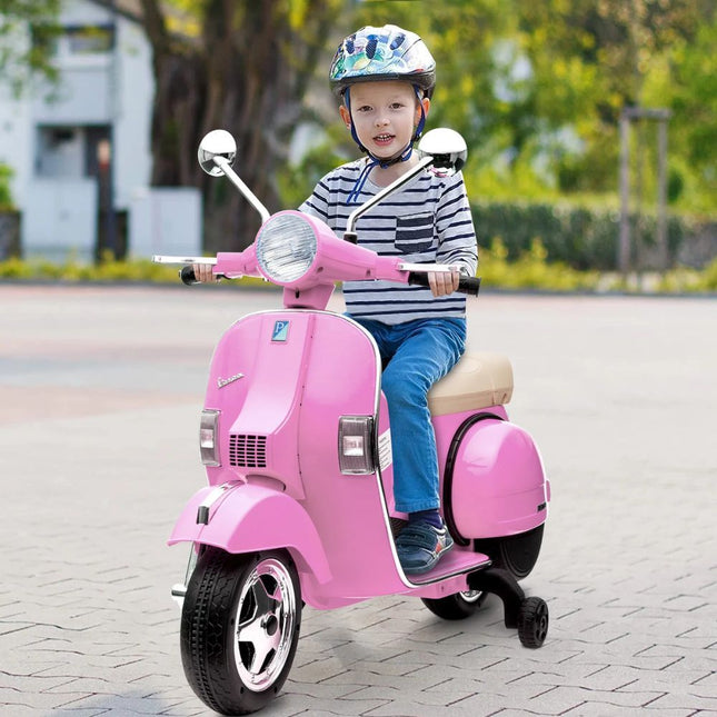 VESPA® Ηλεκτροκίνητη Παιδική Μηχανή 12V, 4.5Ah Ride-On με Αυθεντικό Ιταλικό Στυλ σε Ροζ Χρώμα, 3+ Ετών