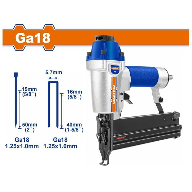WADFOW Καρφωτικό Αέρος GA18 για Πρόκες & Δίχαλα 15-50mm, 100 Τεμαχίων, Ρυθμιζόμενο Βάθος, Γρήγορη Απεμπλοκή, 60-100 PSI