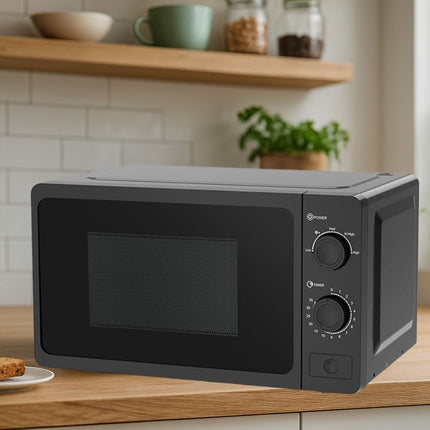 WILSON Φούρνος Μικροκυμάτων 20L 700W με 5 Ρυθμιζόμενα Επίπεδα & Λειτουργία Απόψυξης Μαύρο