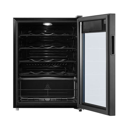 Midea Συντηρητής Κρασιών 24 Φιαλών με UV Glass Door, Ηλεκτρονικό Έλεγχο & LED Φωτισμό MDRW111FGG22 Μαύρο