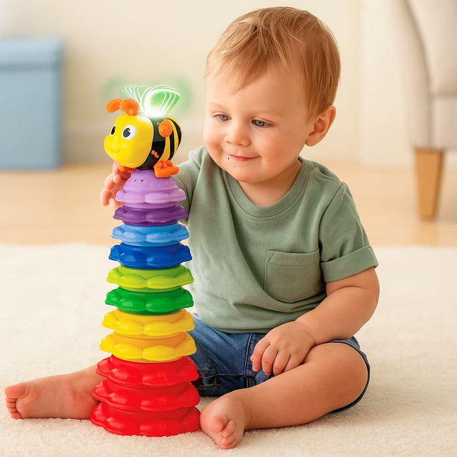 WINFUN Παιχνίδι Στοίβαξης Ηλίανθων με Μελισσούλα που Αλλάζει Χρώμα