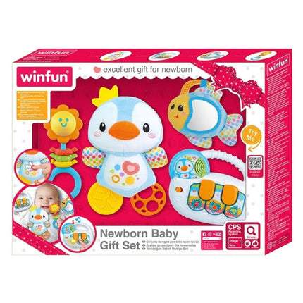 WinFun Σετ Δώρου Νεογέννητου με Μουσικό Πληκτρολόγιο, Μασητικά και Κουδουνίστρα 0+ Μηνών