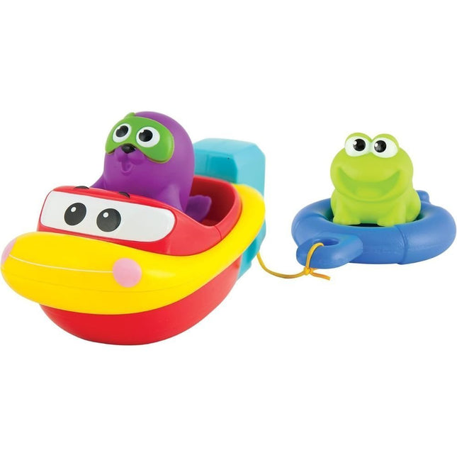 WINFUN Pull &amp; Go Boat, Παιχνίδι Βάρκα για Μπανιέρα με Θαλάσσιους Φίλους