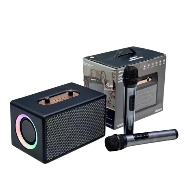 Φορητό Wireless Party Box M2008 με 2 Ασύρματα Μικρόφωνα, Hi-Fi Ήχο & Διπλά Ηχεία 3″ Μαύρο