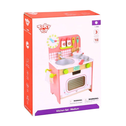 Tooky Toys Ξύλινη Κουζίνα με Αξεσουάρ για Μικρούς Σεφ 3+ Ετών