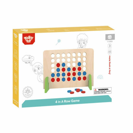 Tooky Toy Ξύλινο Επιτραπέζιο Παιχνίδι Λογικής «Πέτυχε 4 Στη Σειρά» για 2 Παίκτες TF959 3+ Ετών