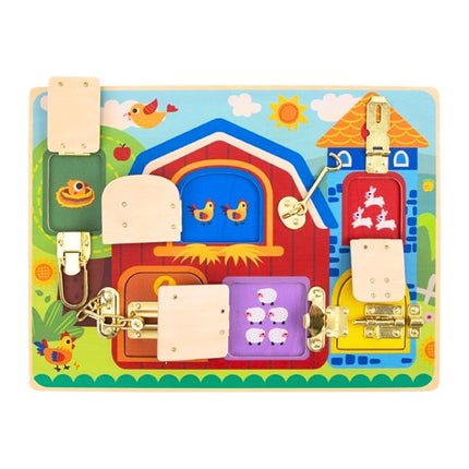 Tooky Toys Ξύλινο Εκπαιδευτικό Παιχνίδι Στάβλος με Κλειδαριές 3+ Ετών