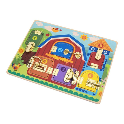Tooky Toys Ξύλινο Εκπαιδευτικό Παιχνίδι Στάβλος με Κλειδαριές 3+ Ετών