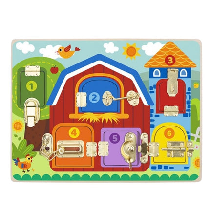 Tooky Toys Ξύλινο Εκπαιδευτικό Παιχνίδι Στάβλος με Κλειδαριές 3+ Ετών